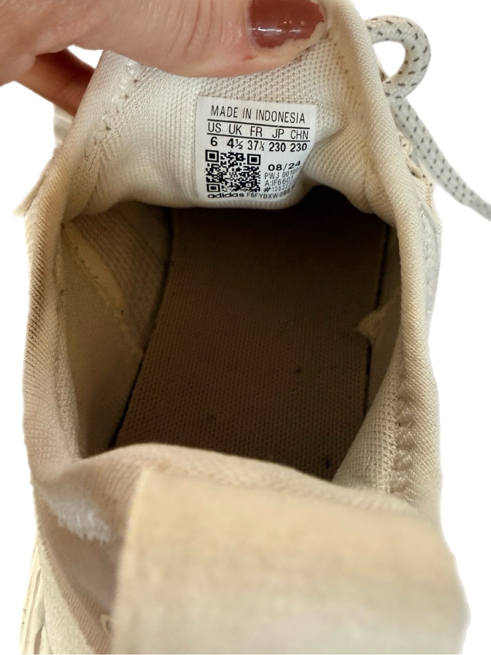 Adidas Kaptir Flow Off White Wonder Beige Womens Athletic‎ Sneaker Size 6 - Picture 9 of 10